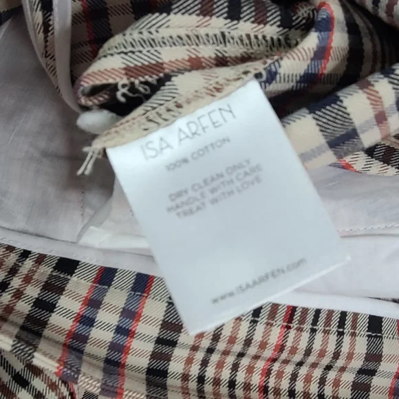 ISA ARFEN Plaid Classic Ankle Crop Pants - 12 - Picture 7 of 7